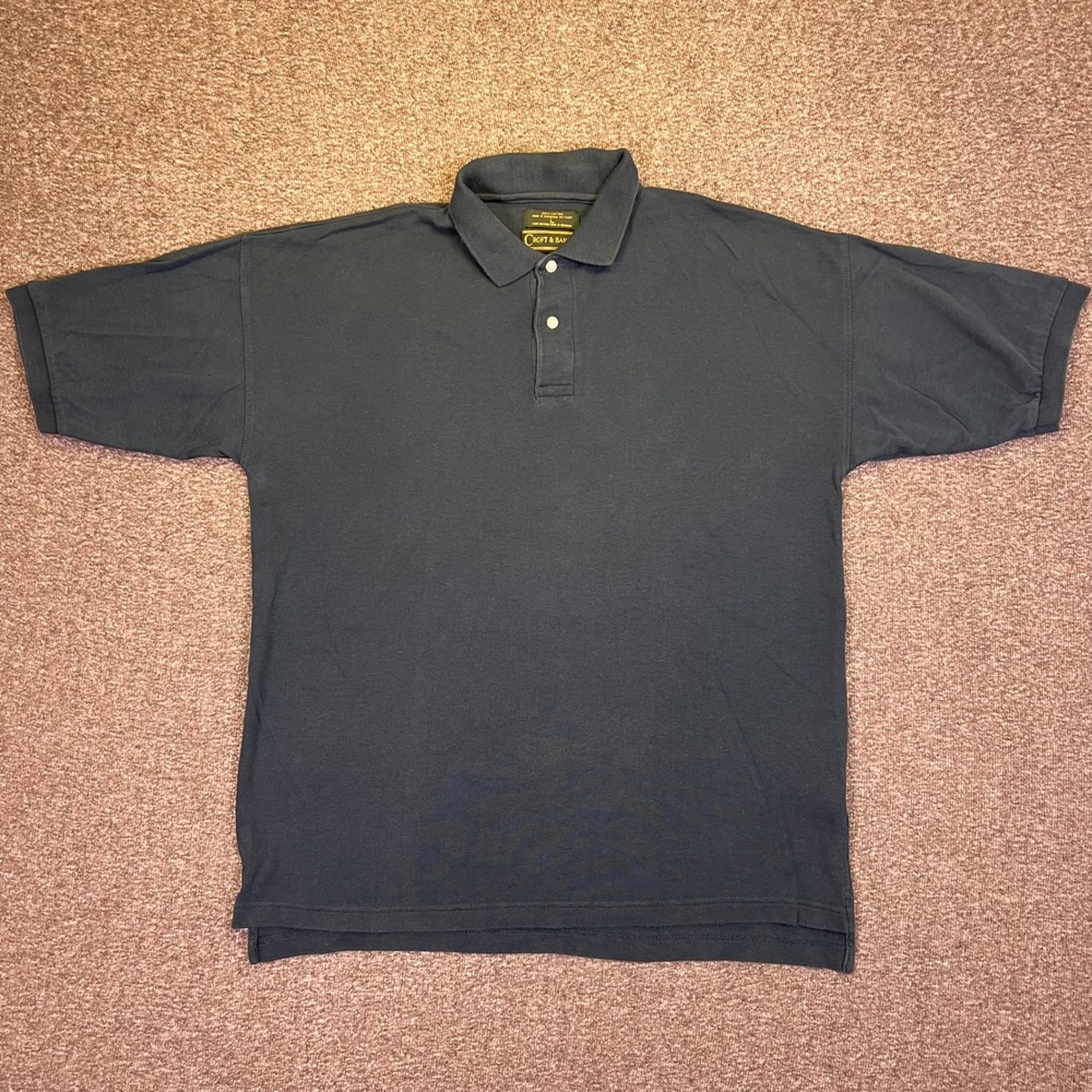 Croft & Barrow Polo Shirt Mens L Green Classic‎ Casual Cotton Pique Top Retro